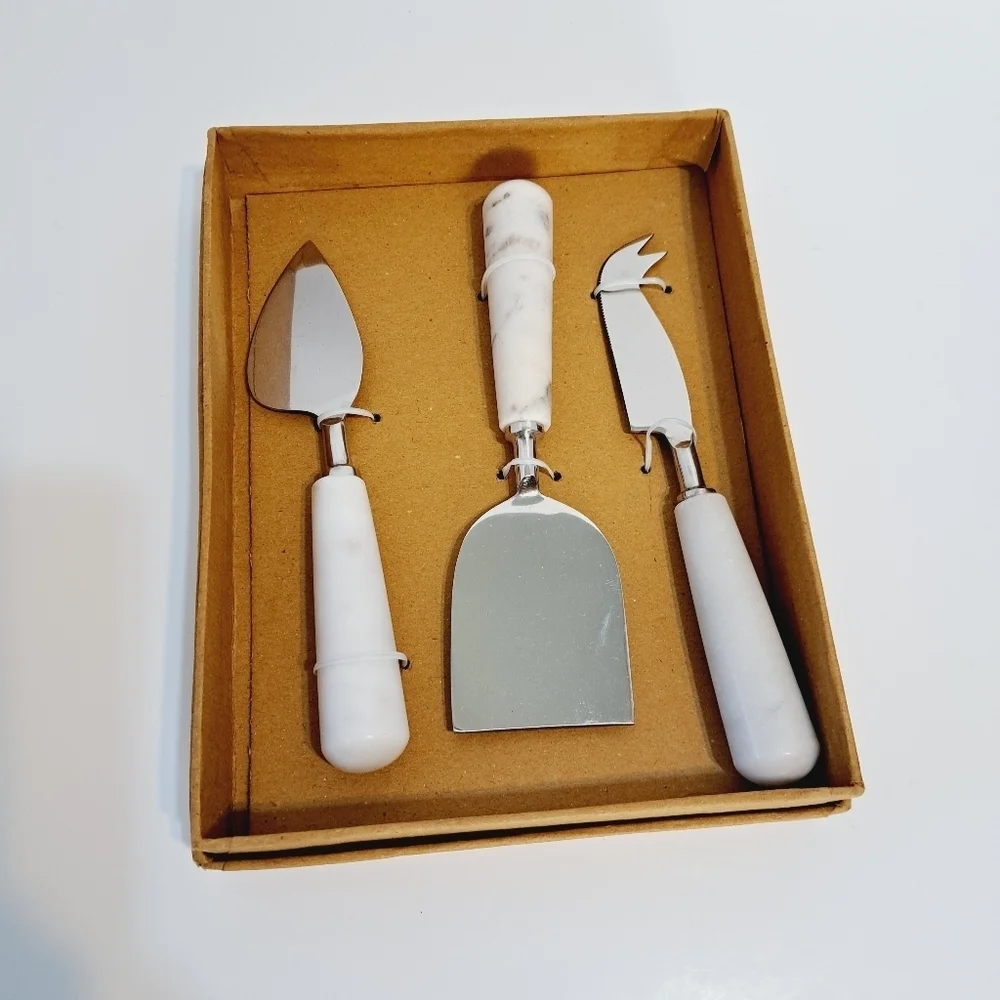 Blanc Marble Cheese Knives‎ Set of 3